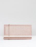 Carvela Dylan Rectangle Envelope Clutch With Metal Bar In Pale Pink - Pink