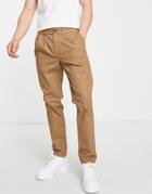 Asos Design Cigarette Fit Chinos In Stone-brown
