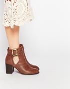 Asos Eversleigh Cut Out Ankle Boots - Tan