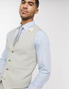 Asos Design Wedding Skinny Suit Suit Vest In Sage Green