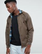 Le Breve Hood Anarac With Check Lining - Green