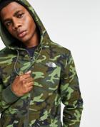The North Face Open Gate Full Zip Hoodie In Green Camo