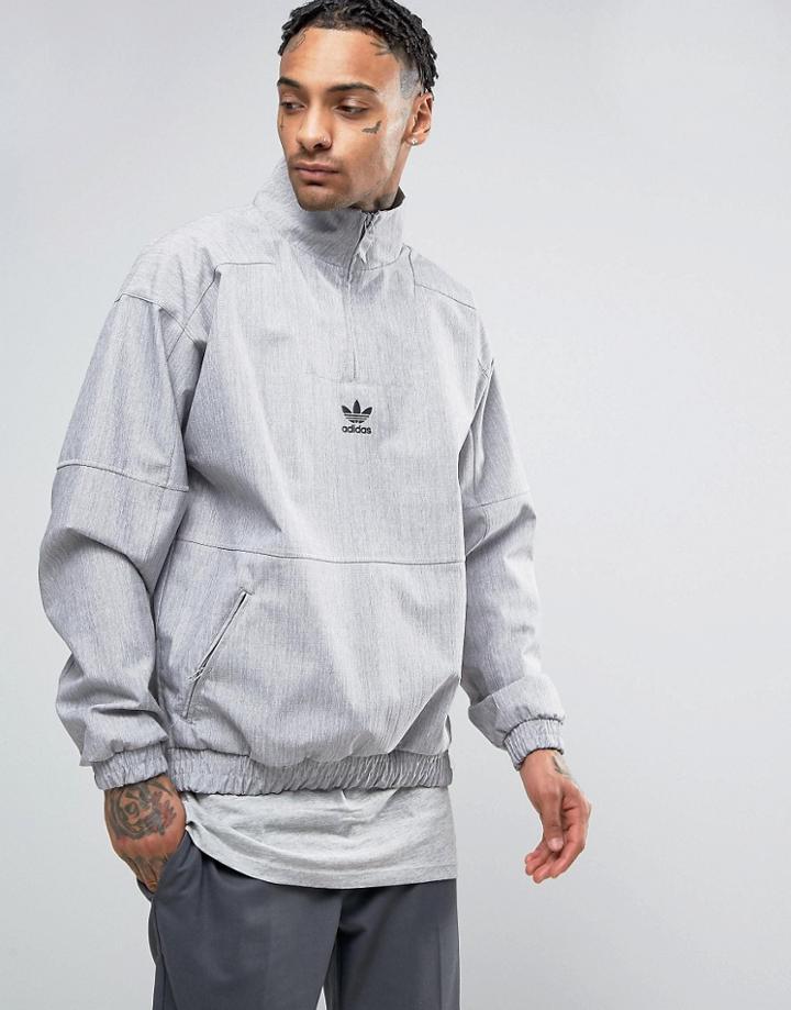 Adidas Originals Paris Pack 1/2 Zip Sweatshirt In Gray Bk0529 - Gray