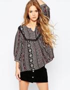 Only Paisley Print Top - Black