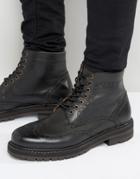Selected Homme Stephan Leather Brogue Boots - Black