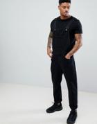 Asos Design Skinny Denim Overalls In Black - Black