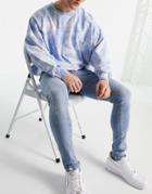 River Island Super Skinny Jeans In Mid Blue-blues