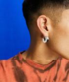 Asos Design Chunky Hexagon Hoop Earrings In Silver Tone