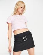 Asos Design Shrunken Tee With Cherub Hotflix Graphic In Pink