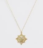 Ottoman Hands Gold Plated Roman Coin Pendant Necklace - Gold
