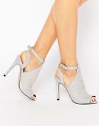 Faith Dandy Gray Cut Out Heeled Shoe Boots - Gray