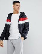 Blend Hooded Jacket With Stripe Chest - Black