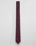 Asos Textured Tie In Burgundy - Red