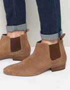 Kg By Kurt Geiger Ankle Chelsea Boots In Tan Suede - Tan