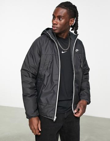 Nike Thermafit Repel Reversible Hooded Puffer Jacket In Black