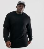 Asos Design Plus Longline Sweatshirt In Black - Black