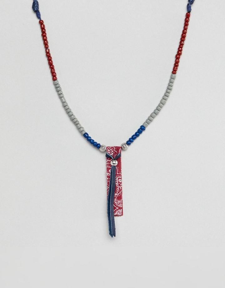 Classics 77 Navy Cord Necklace With Fabric Pendant
