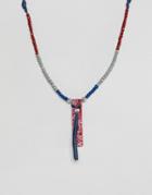 Classics 77 Navy Cord Necklace With Fabric Pendant