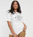 Daisy Street Plus Relaxed T-shirt With Solstice Print - White