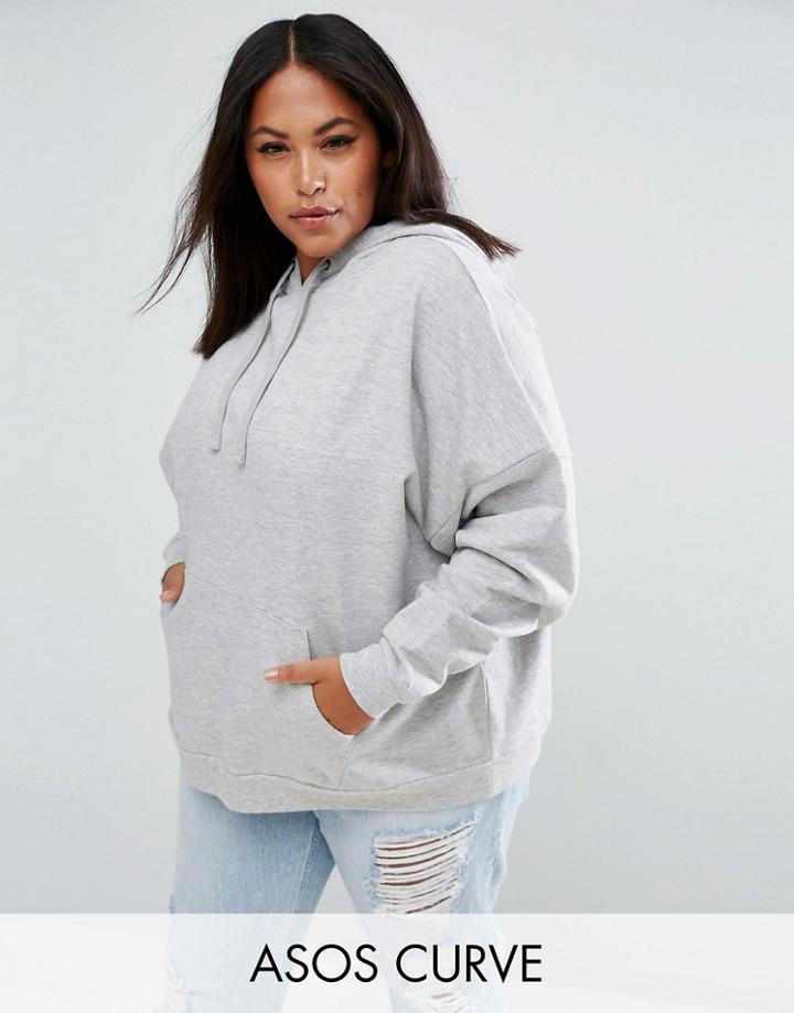 Asos Curve Boxy Hoodie - Gray