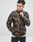 Pull & Bear Quilted Jacket In Light Khaki - Green
