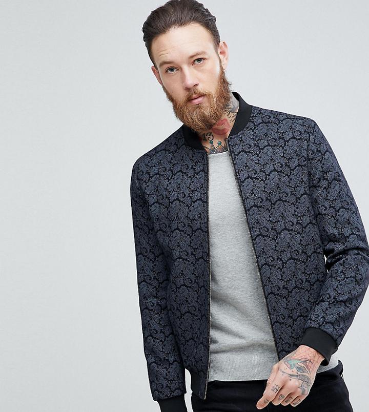 Heart & Dagger Paisley Bomber - Black