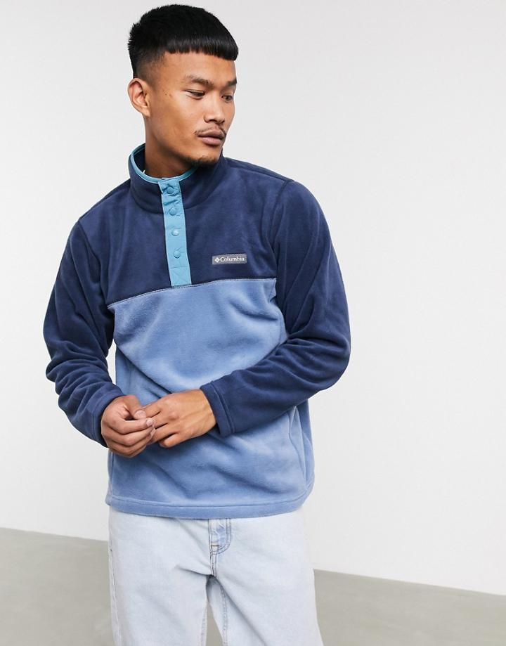Columbia Steens Mountain Snap Button Fleece In Blue-blues