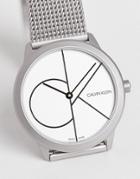 Calvin Klein Logo Watch-silver