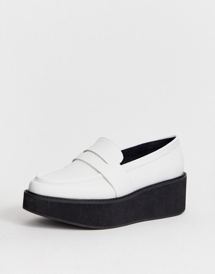 Asos Design Medic Chunky Flat Shoes In White - White