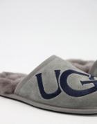 Ugg Scuff Logo Slippers In Gray-brown