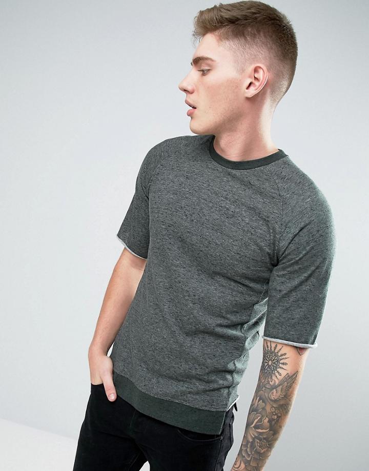 Jack & Jones Originals T-shirt With Raw Drop Edge Hem And Raglan Sleev