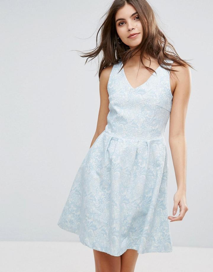 Vila Textured Skater Dress - Blue