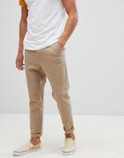 Asos Design Tapered Chinos In Stone - Stone