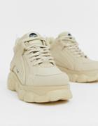 Buffalo Colby Low Platform Chunky Sneakers In Cream - Cream