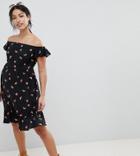 Asos Design Maternity Bandeau Mini Sundress In Watermelon Print-multi