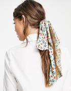 Asos Design Recycled Polyester Hair Bow Scarf In Fruit Print-multi