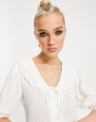 New Look Ruffle Collar Blouse In White
