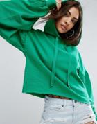 Asos Hoodie With Dramatic Balloon Sleeve - Green