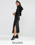 Nocozo Long Sleeve Maxi Dress With Hood - Black