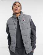 Fila Padded Vest In Gray-green