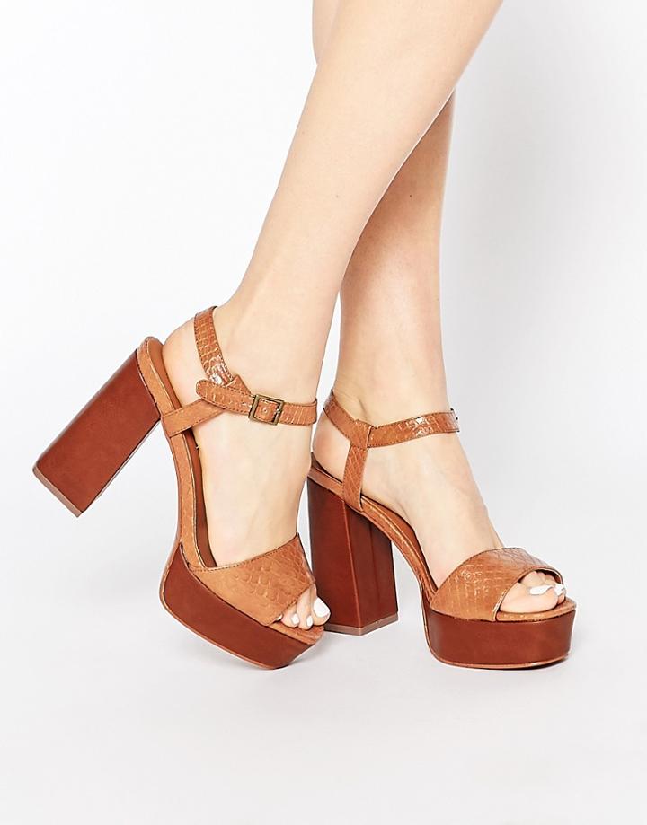 Truffle Collection Regan Platform Heeled Sandals - Brown