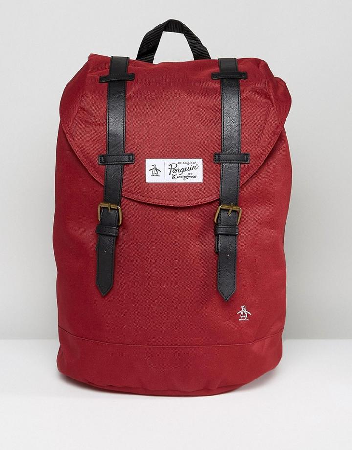 Original Penguin Twin Strap Backpack - Red