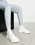 Asos Design Knit Runner Sneakers In White Mix