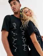 Reclaimed Vintage Unisex Oversized T-shirt With Constellation Print-black