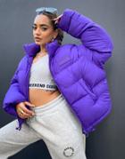 Asos Weekend Collective Oversized Puffer Jacket In Purple