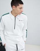 Mennace Oversized Half Zip Sweat In White - White