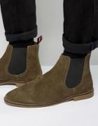 Kg By Kurt Geiger Kinross Chelsea Boots In Suede - Green