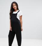 Asos Design Maternity Overall Jumpsuit In Jersey - Black