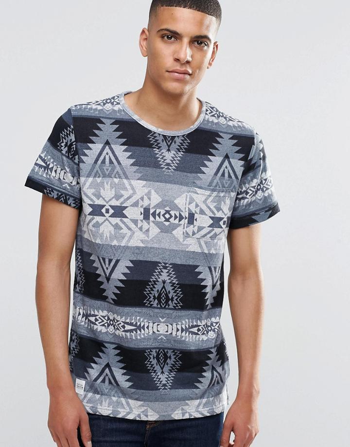 Native Youth Geo Print T-shirt - Gray