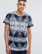 Native Youth Geo Print T-shirt - Gray